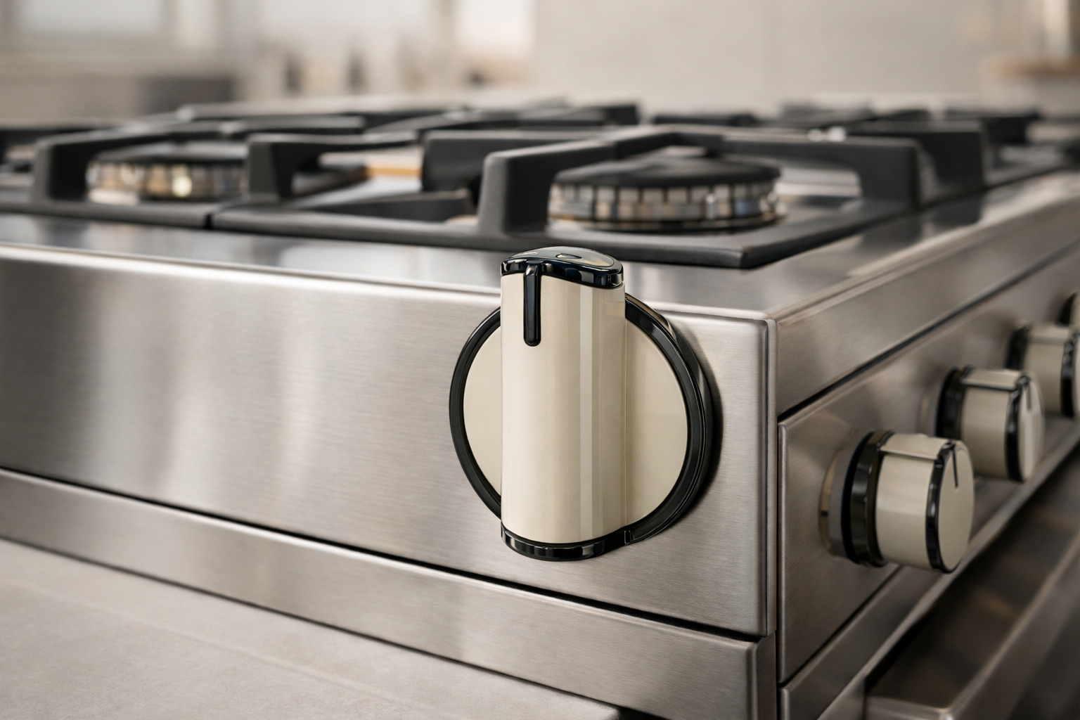 Euro Series Knob - White Top / Black Ring